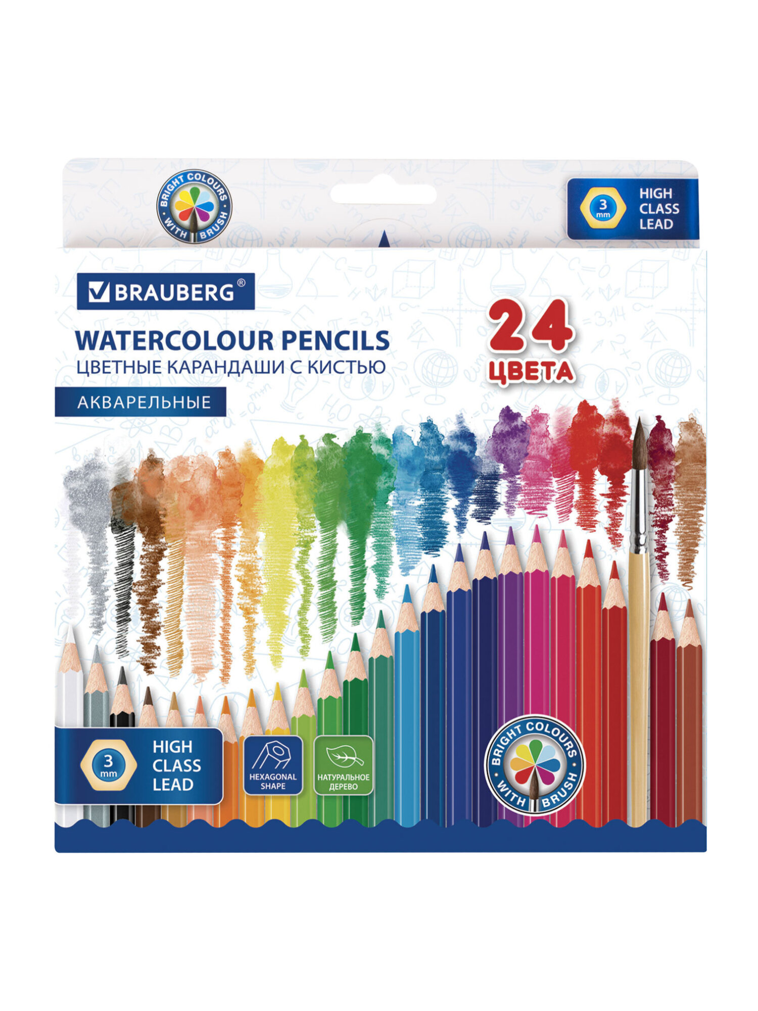 Карандаши акварельные Brauberg 24 шт. - фото 8