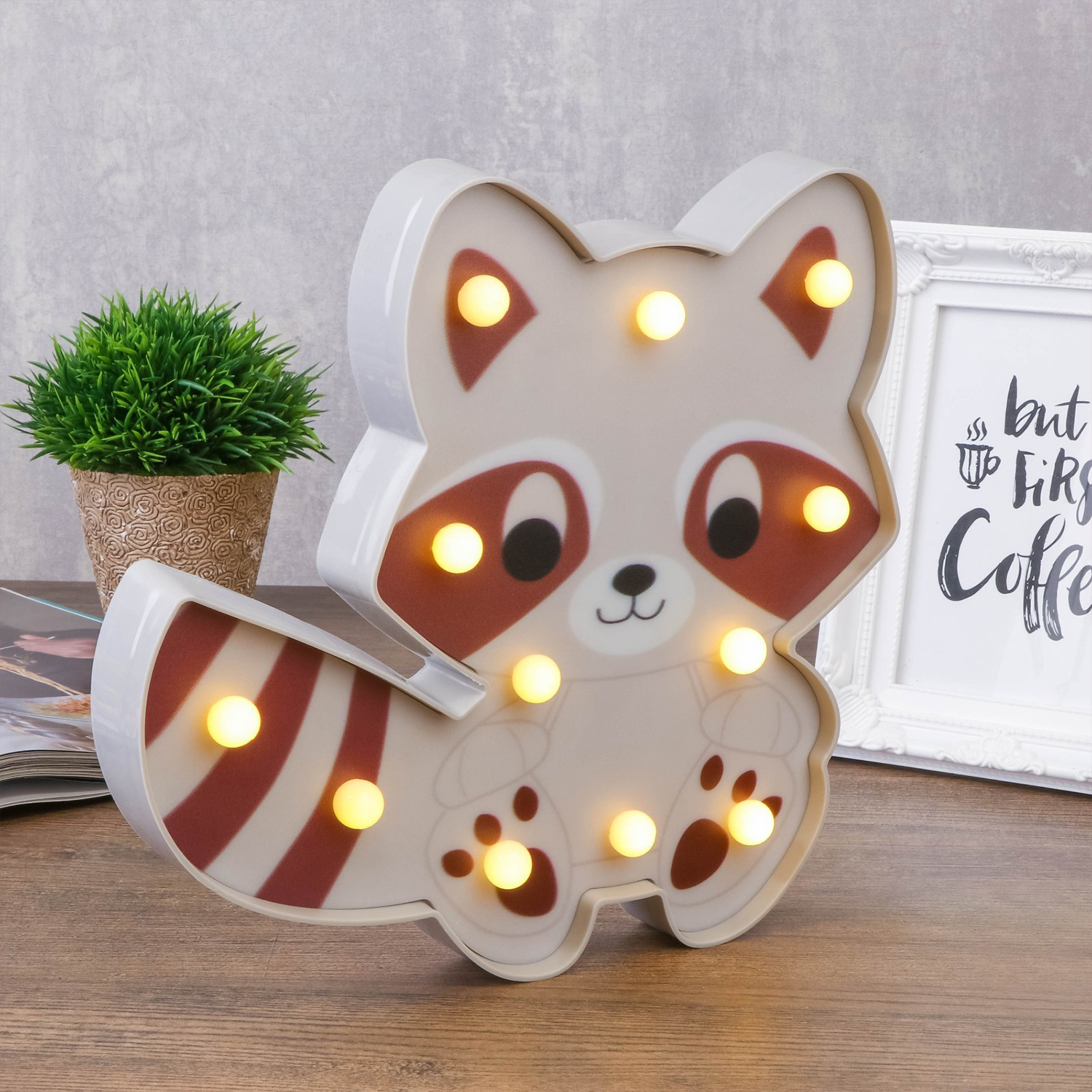 Ночник-светильник MINI-TOYS «Енотик» 12*LED лампочек - фото 3