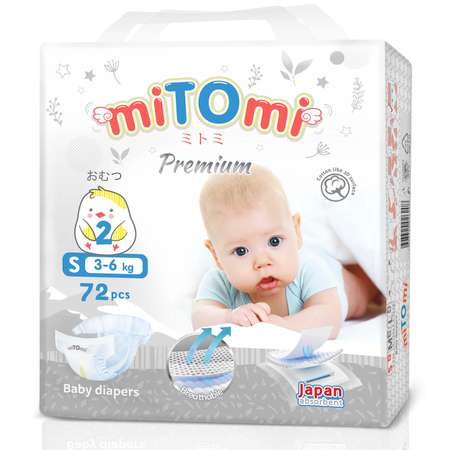 Подгузники miTOmi Premium S 72 шт.