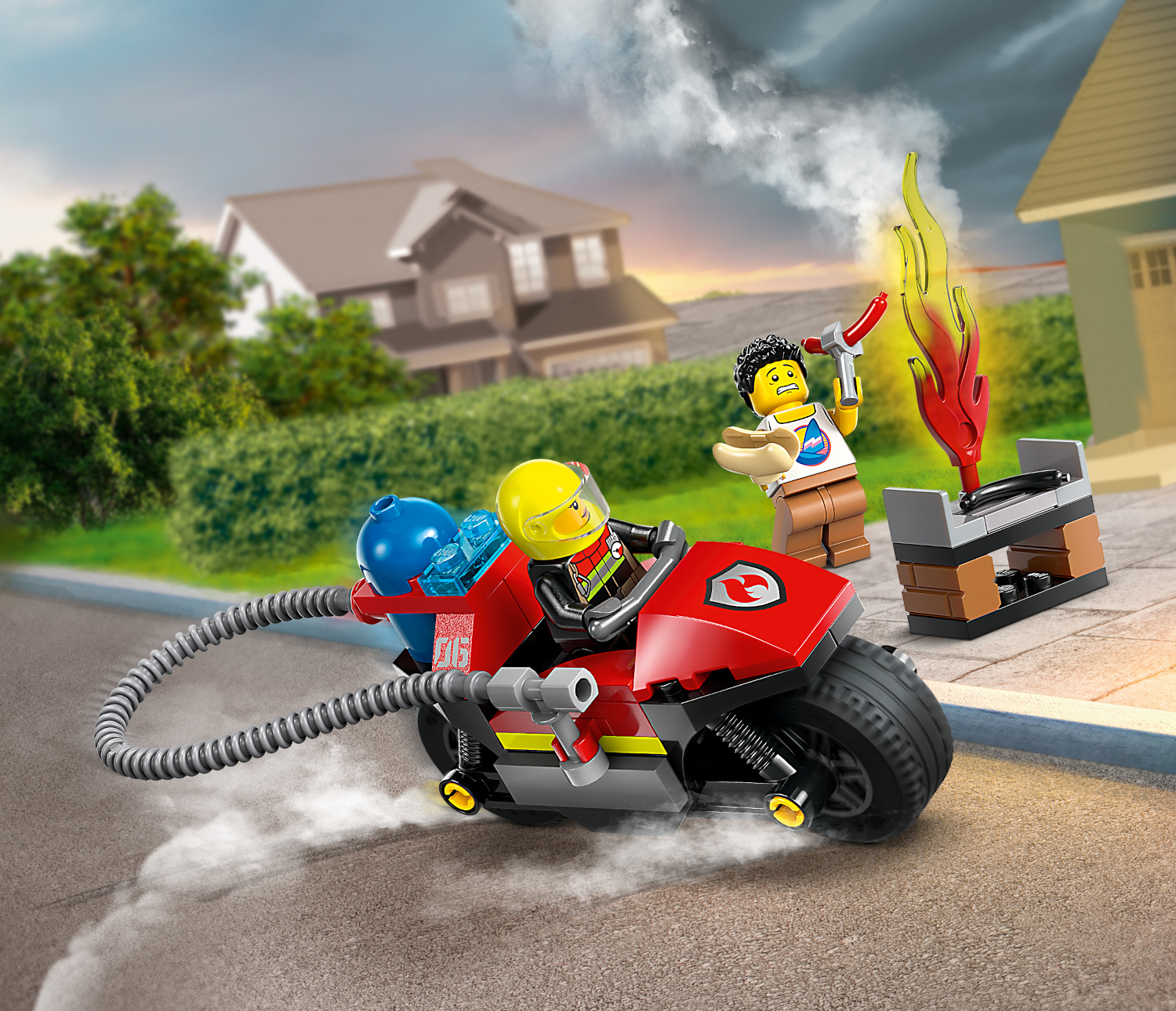 Конструктор LEGO City Пожарно-спасательный мотоцикл 57 дет. - фото 10