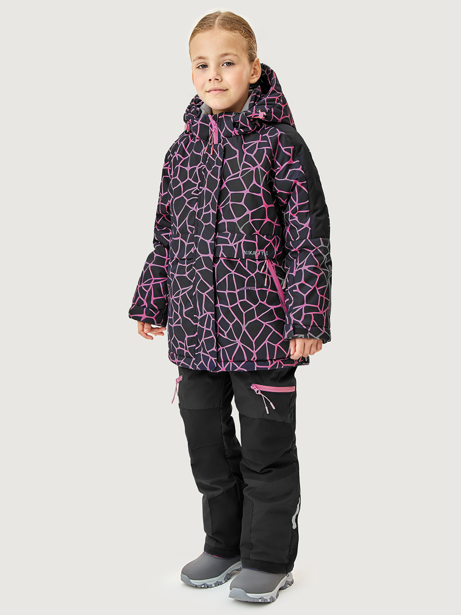 Костюм NIKASTYLE 7з3025 фуксия/черный - фото 1