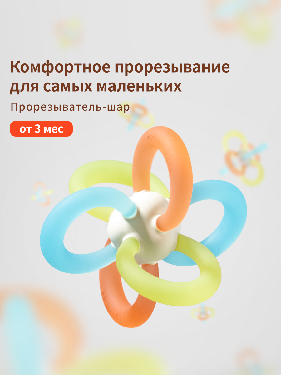 Изображение товара Силиконовый прорезыватель-шар thyseed для малышей от 3 месяцев