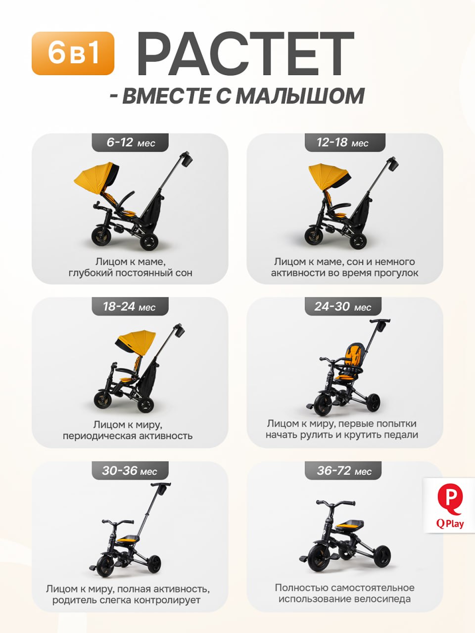 Трехколесный велосипед Q-Play 8 дюймов - фото 6