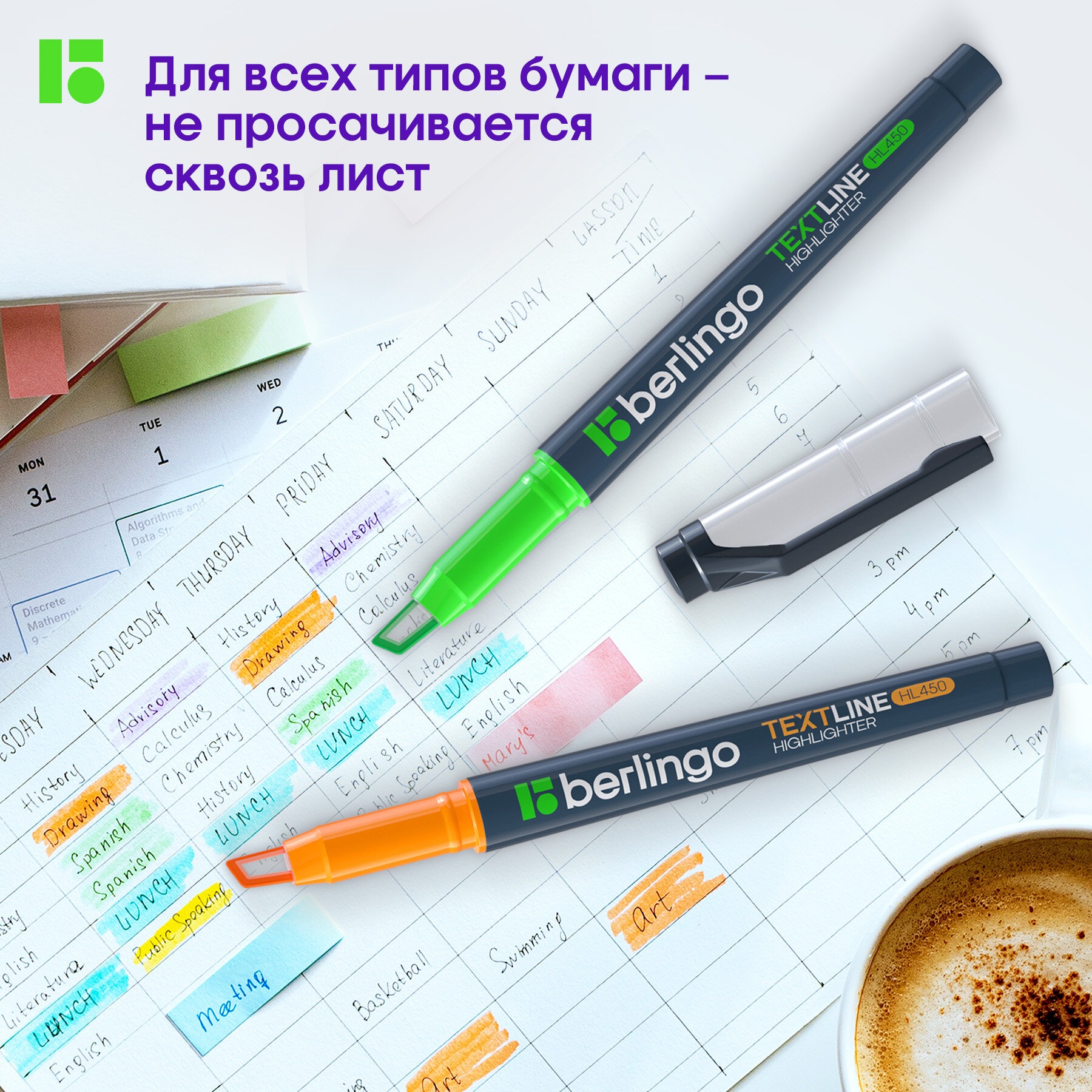 Текстовыделители BERLINGO 4 цв. - фото 7
