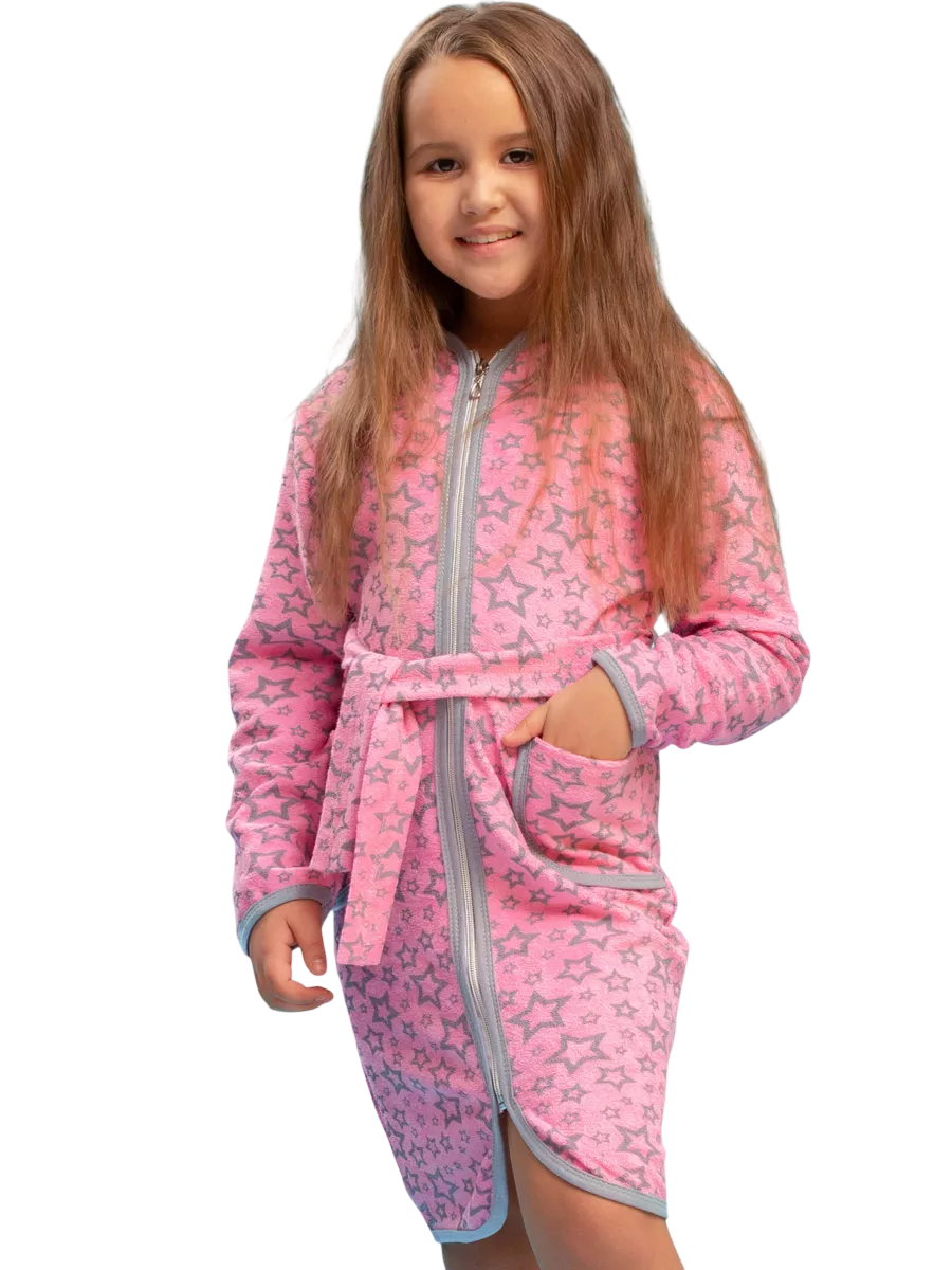 Халат TOTEMFOX 831М5F/звезды на розовом - фото 1