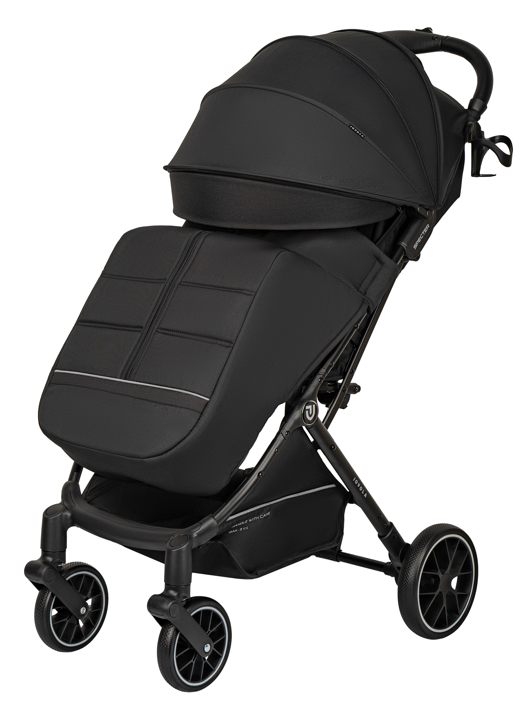 Коляска прогулочная JOVOLA Specter черный - фото 13
