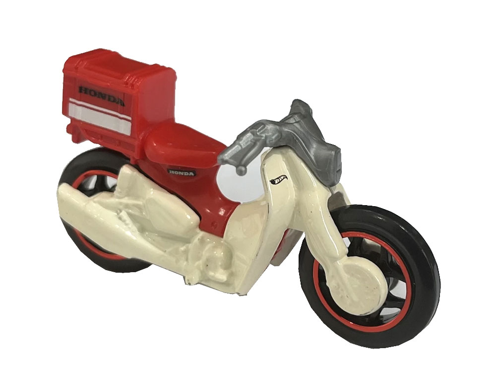 Мотоцикл Hot Wheels Honda Super Cub Custom красный 1:64 04510 - фото 1