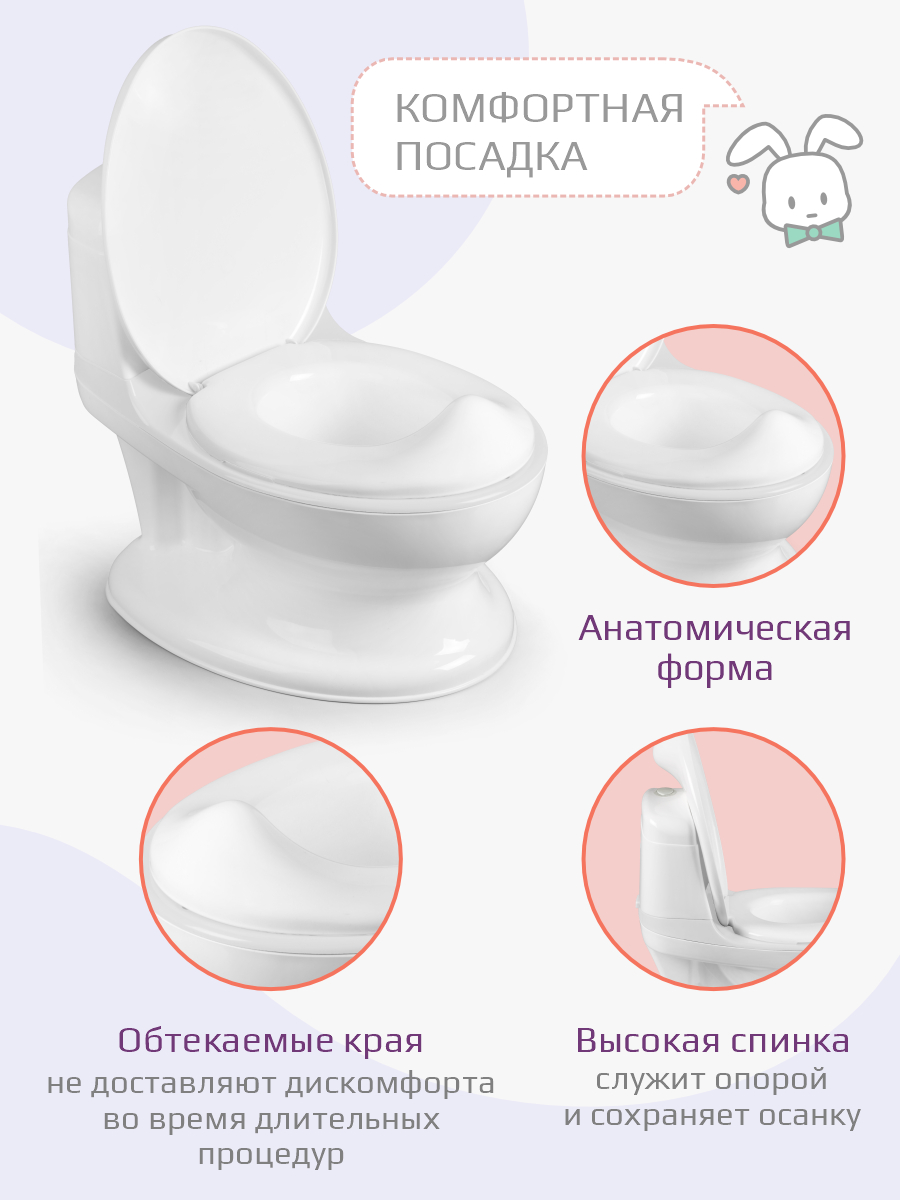 Горшок KidWick Hippo музыкальный белый - фото 2