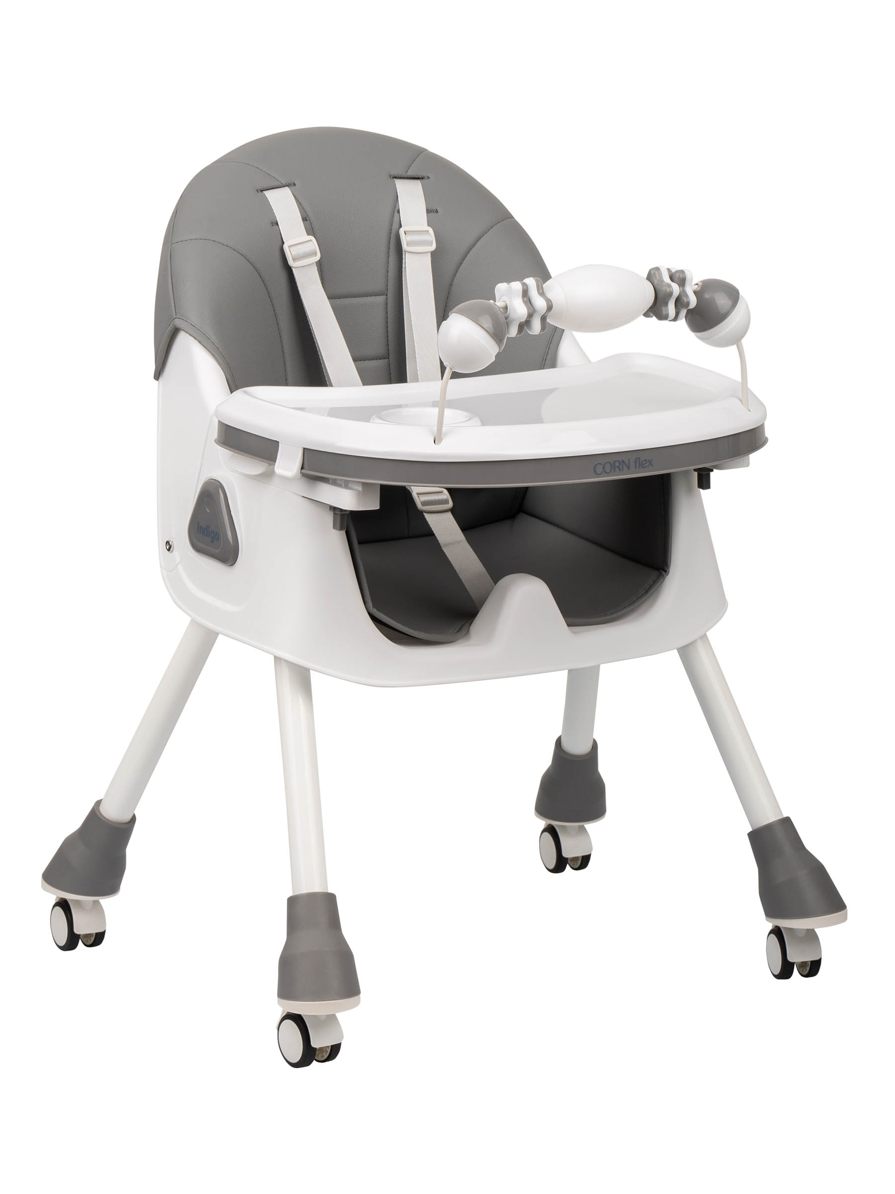 Стульчик для кормления Indigo Corn Flex темно-серый - фото 8