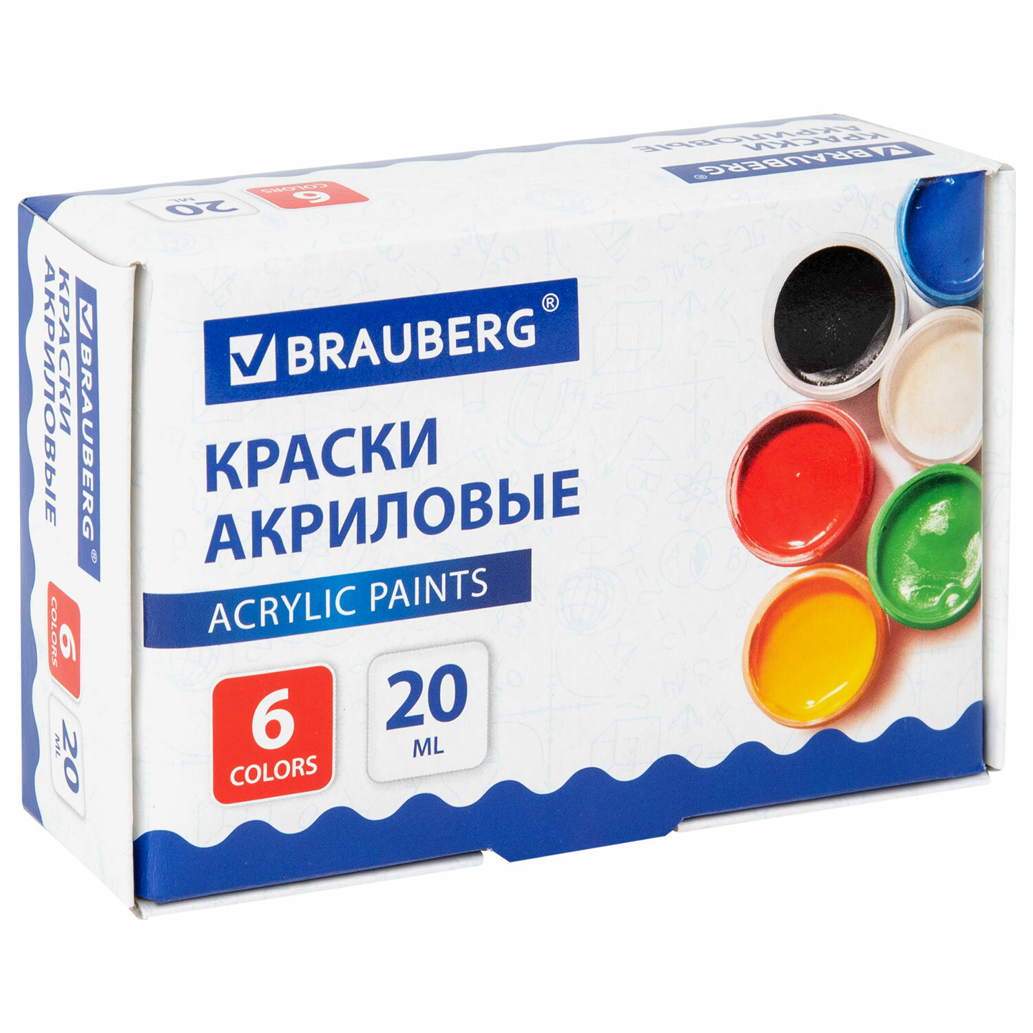 Краски акриловые Brauberg 6 цв. - фото 2