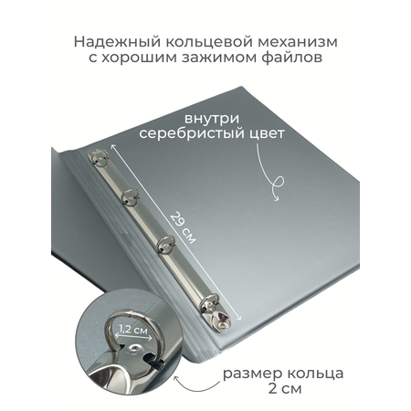 Папка dpskanc Портфолио на кольцах синяя