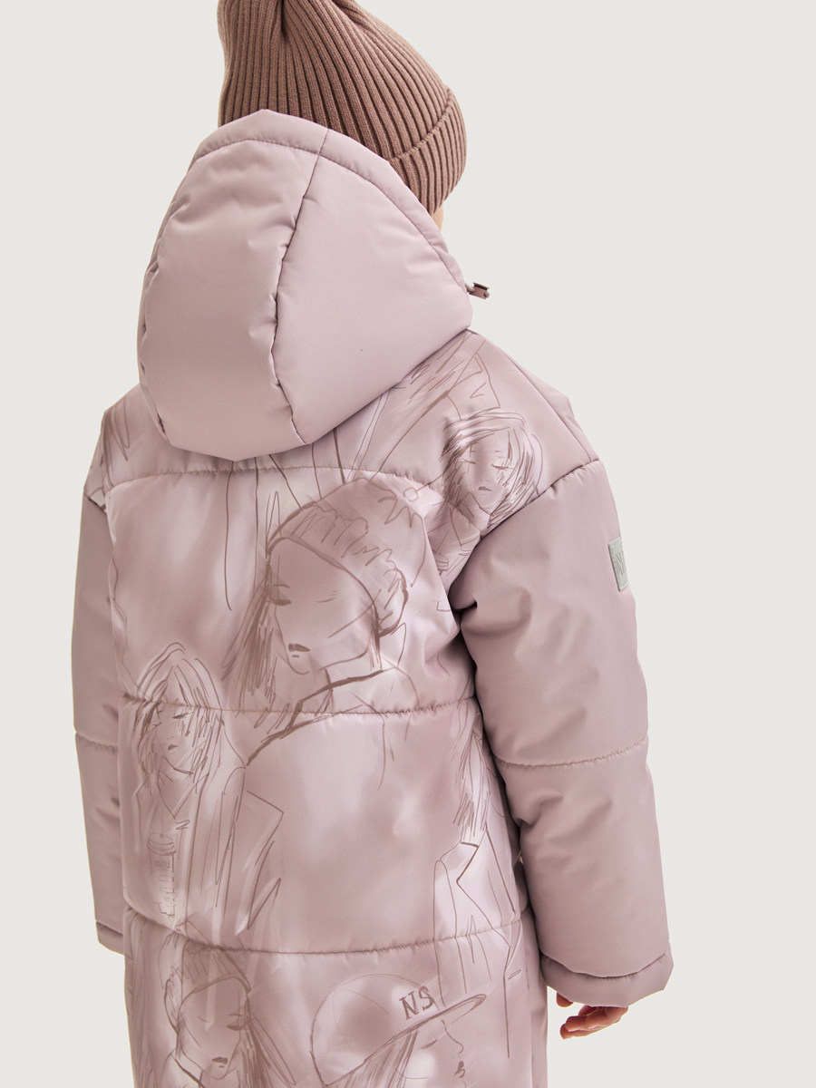 Пальто NIKASTYLE 6з9225 пудра/орхидея - фото 5