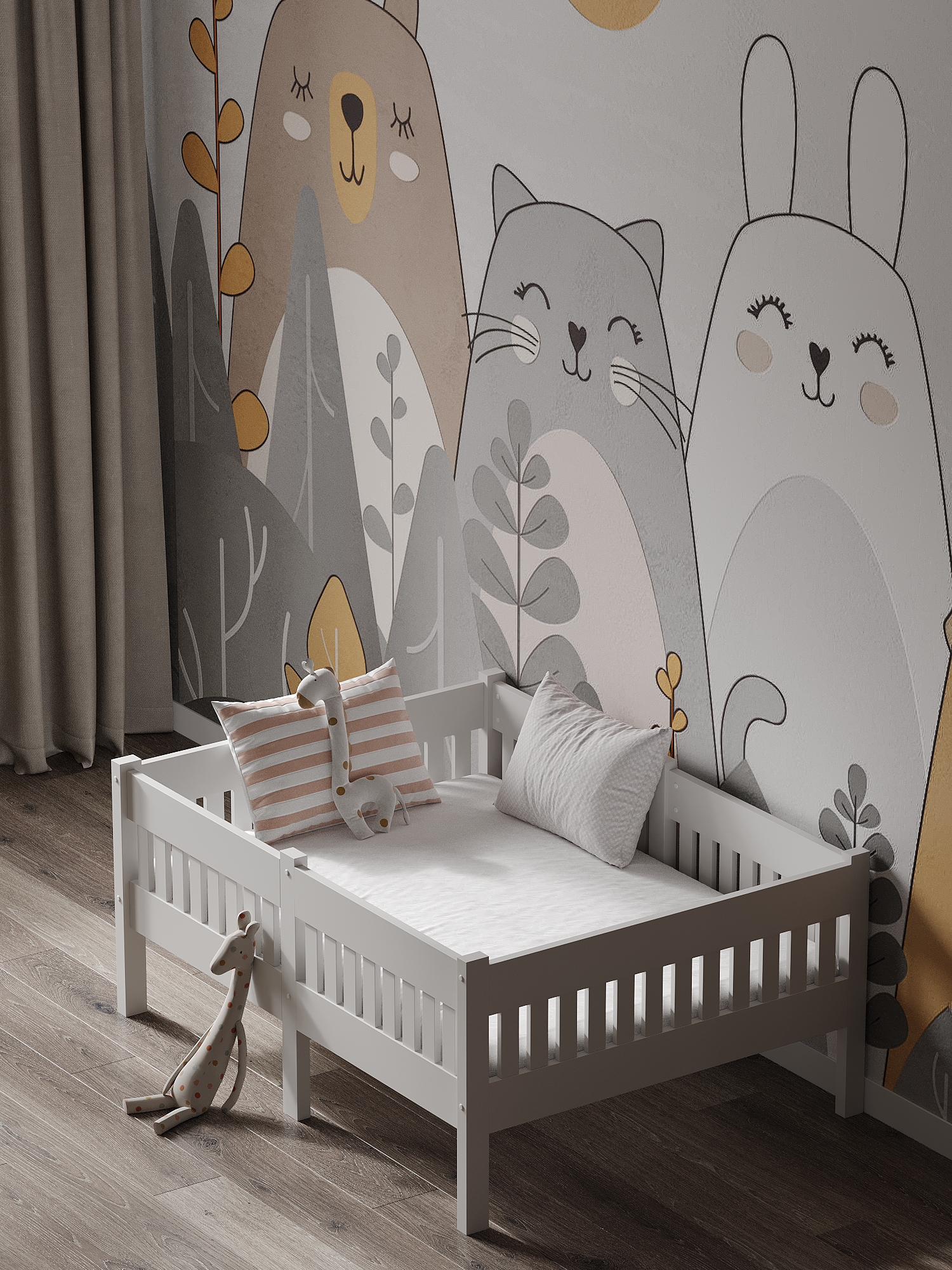 Кровать односпальная Moms charm Бортики (белый) - фото 11