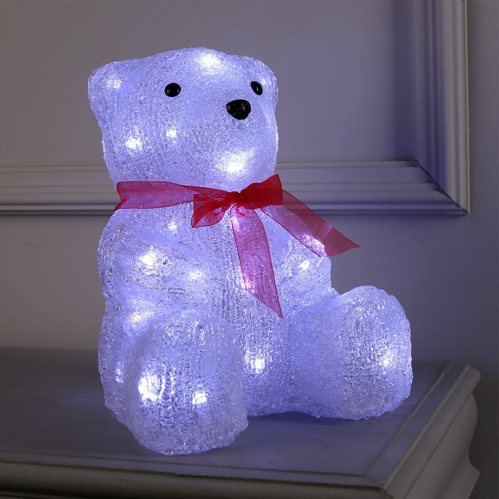 Светодиодная Luazon фигура «Медведь с бантом» 22 × 30 × 20 см акрил 40 LED 220 В свечение белое - фото 1