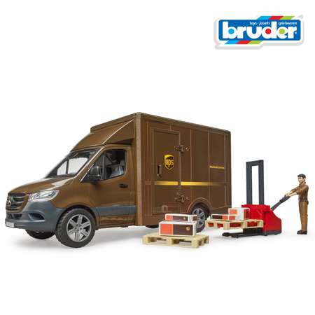 Грузовик Bruder Mercedes службы доставки с водителем 1:16