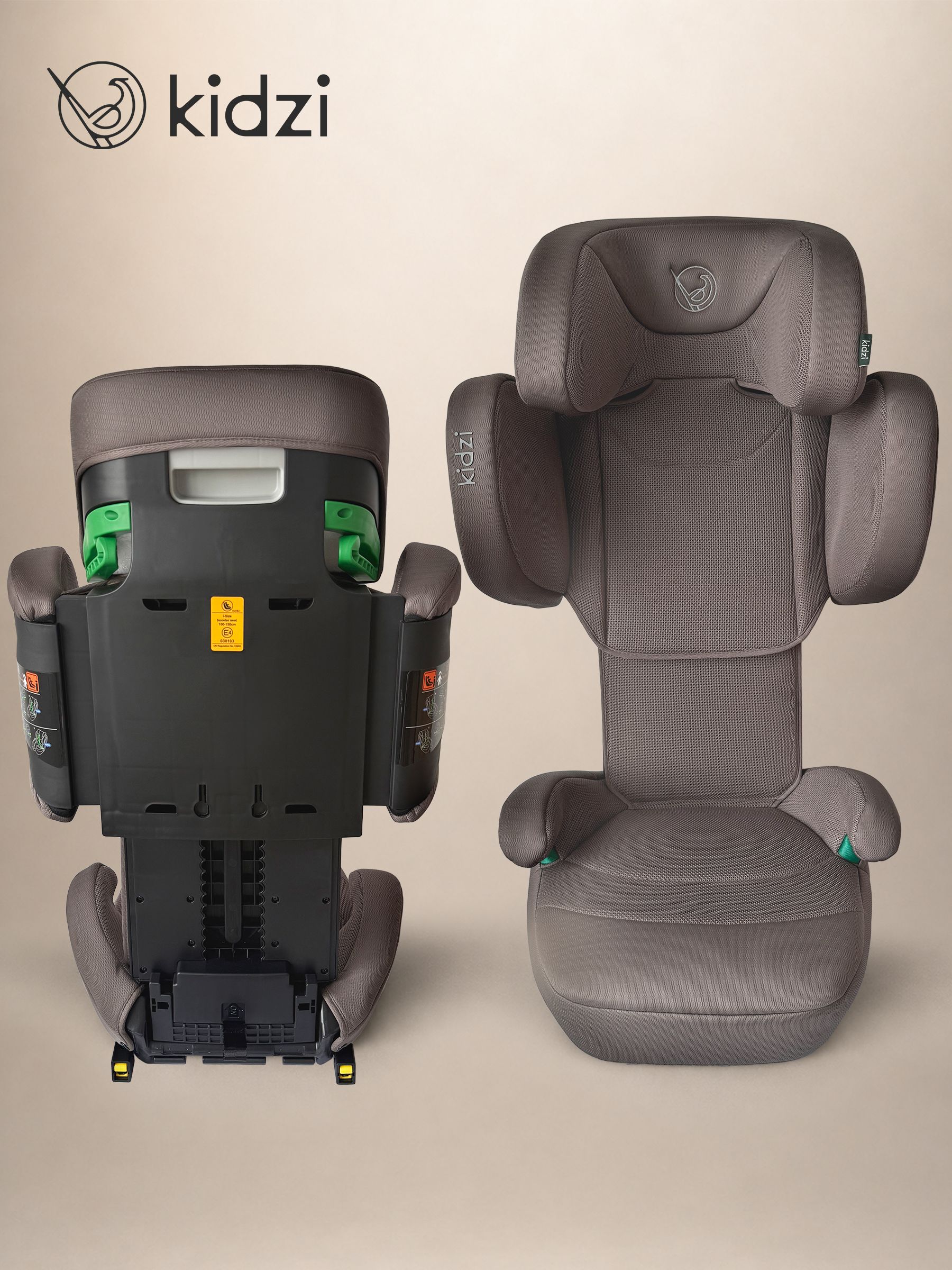 Автокресло Kidzi Itiro i-SIZE от 3.5 до 12 лет Isofix 2/3 (15-36 кг) коричневый - фото 15