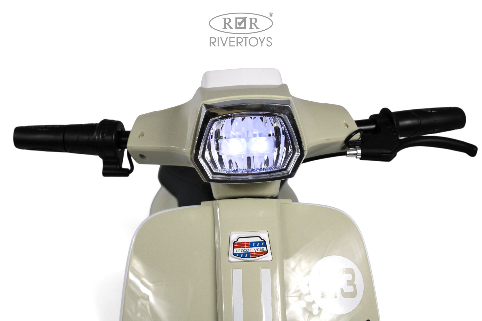 Электромотоцикл RIVERTOYS A111AA-MOTO-BEIGE - фото 5