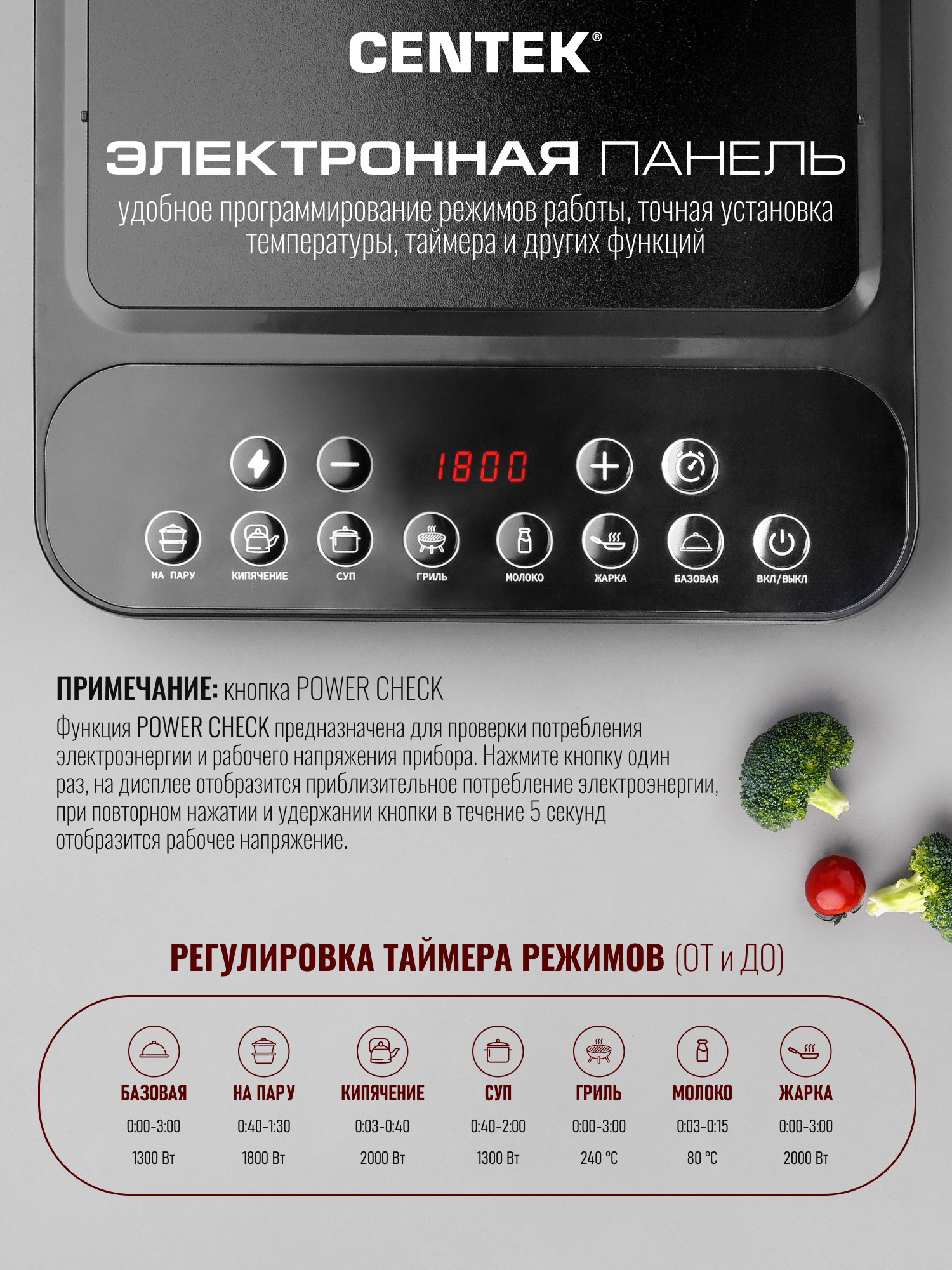 Плитка индукционная CENTEK CT-1517 - фото 3