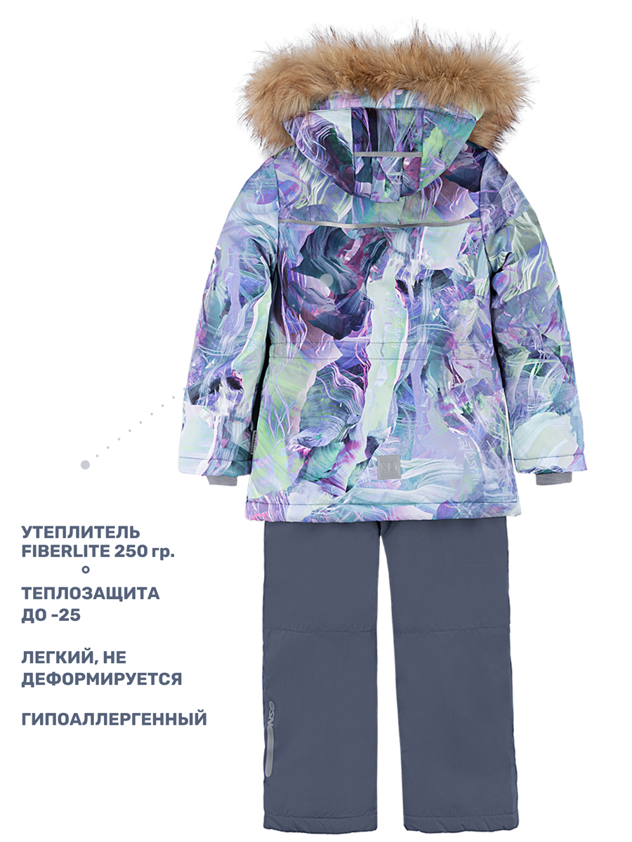 Куртка и полукомбинезон NIKASTYLE 7з1424 лаванда/серый - фото 6