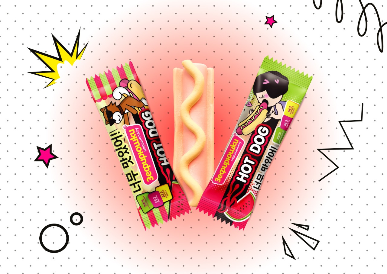 Воздушный зефир Сладкая сказка Хот-дог арбузный 18г х 24 шт - фото 2