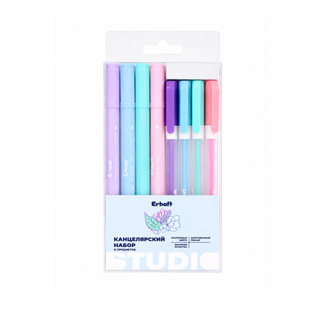 Набор канцелярский Erhaft Studio Pastel 9 предм.