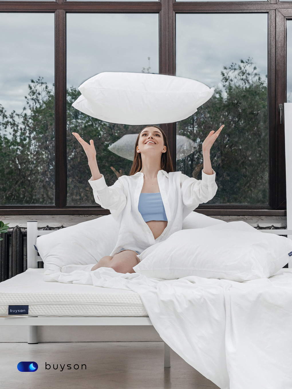 Подушка ортопедическая buyson BuyEasy высота 22 см 70 x 70 см 1 шт. - фото 8