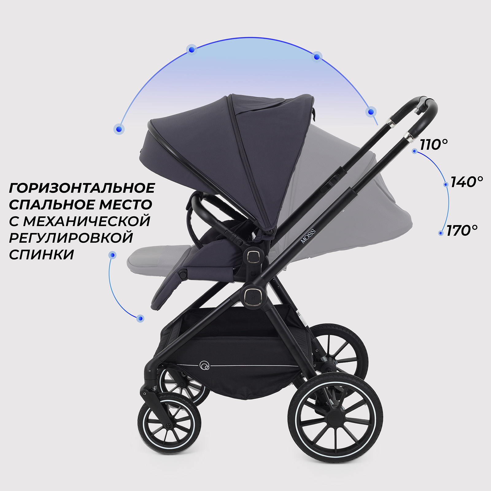 Коляска 2в1 Rant Moss 2 в 1 черный - фото 7