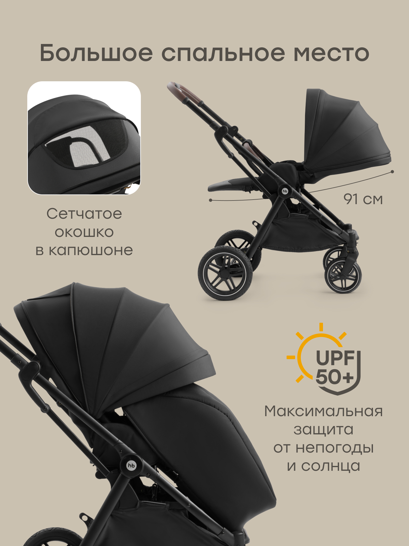 Коляска прогулочная Happy Baby Luna 360 черный - фото 4