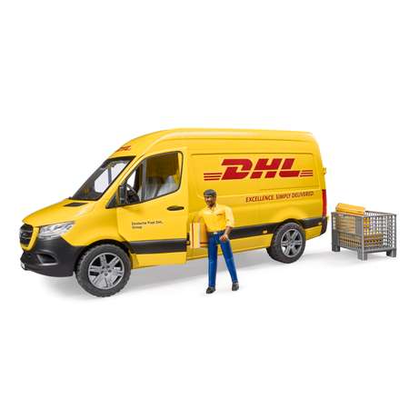 Автомобиль Bruder Mercedes службы доставки DHL с фигуркой 1:16