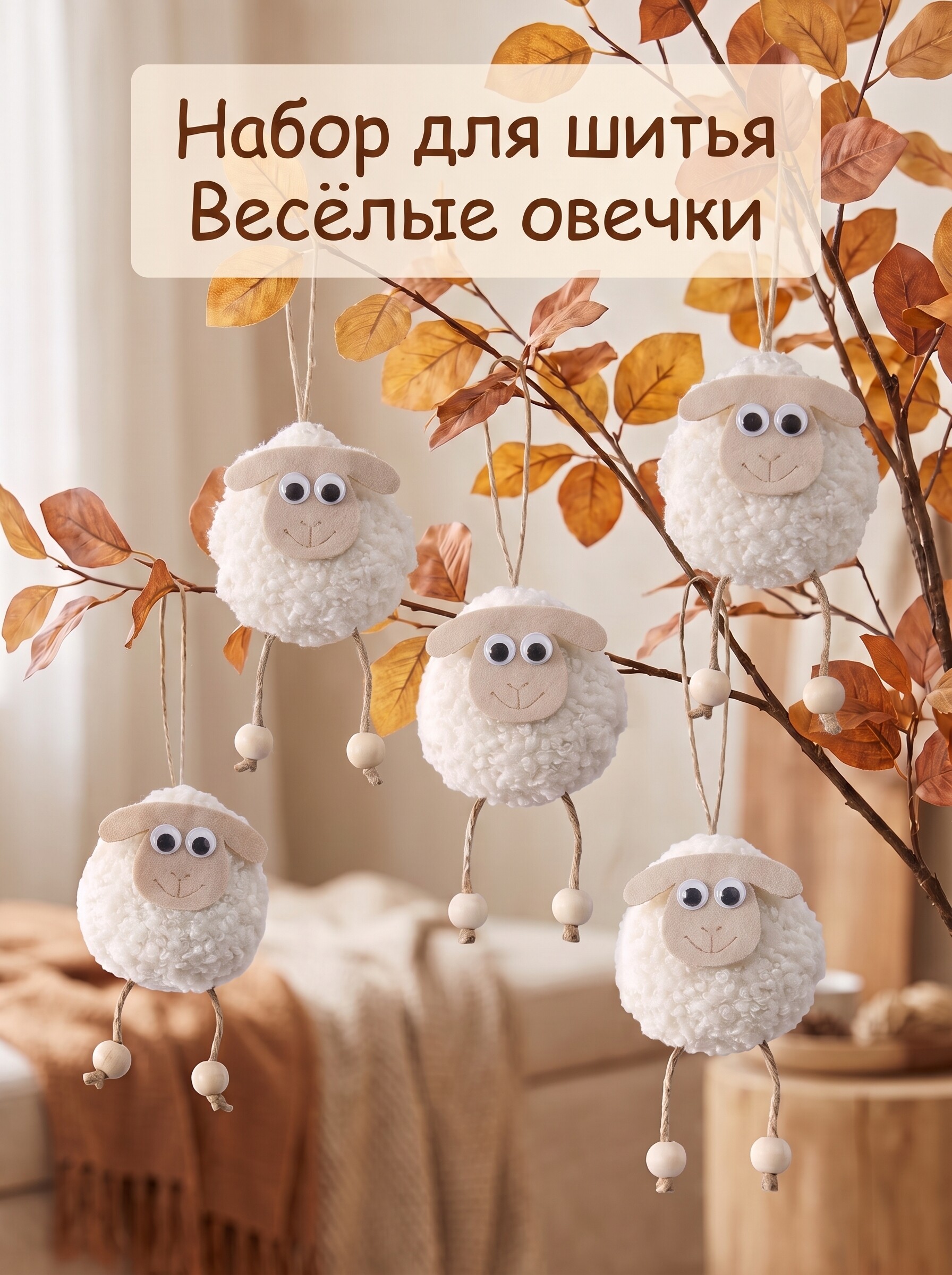 Набор для творчества HappyLine шитье Весёлые овечки - фото 1