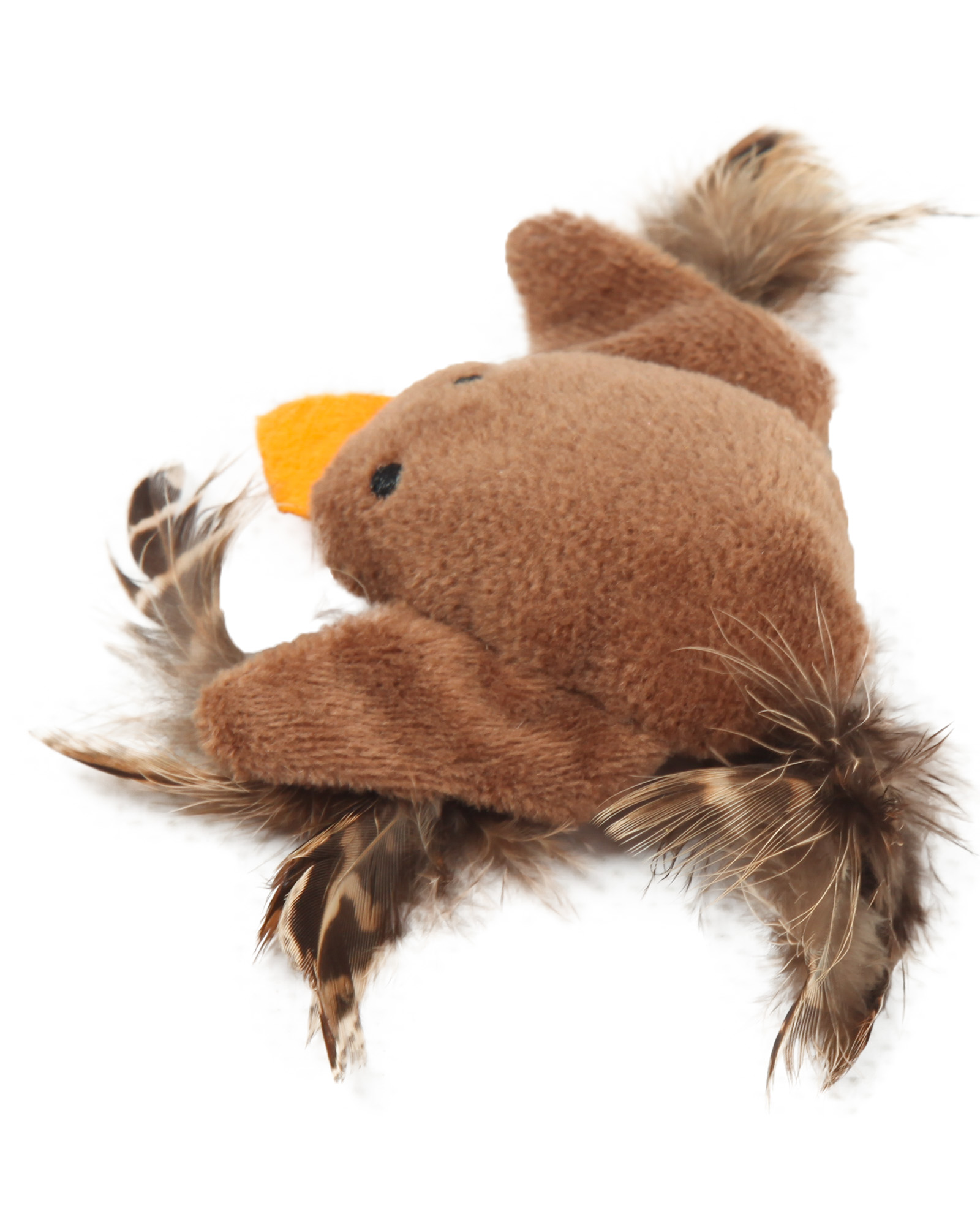 Игрушка для кошек Barbaks Птичка с натуральными перьями и кошачьей мятой 14*13см - фото 2