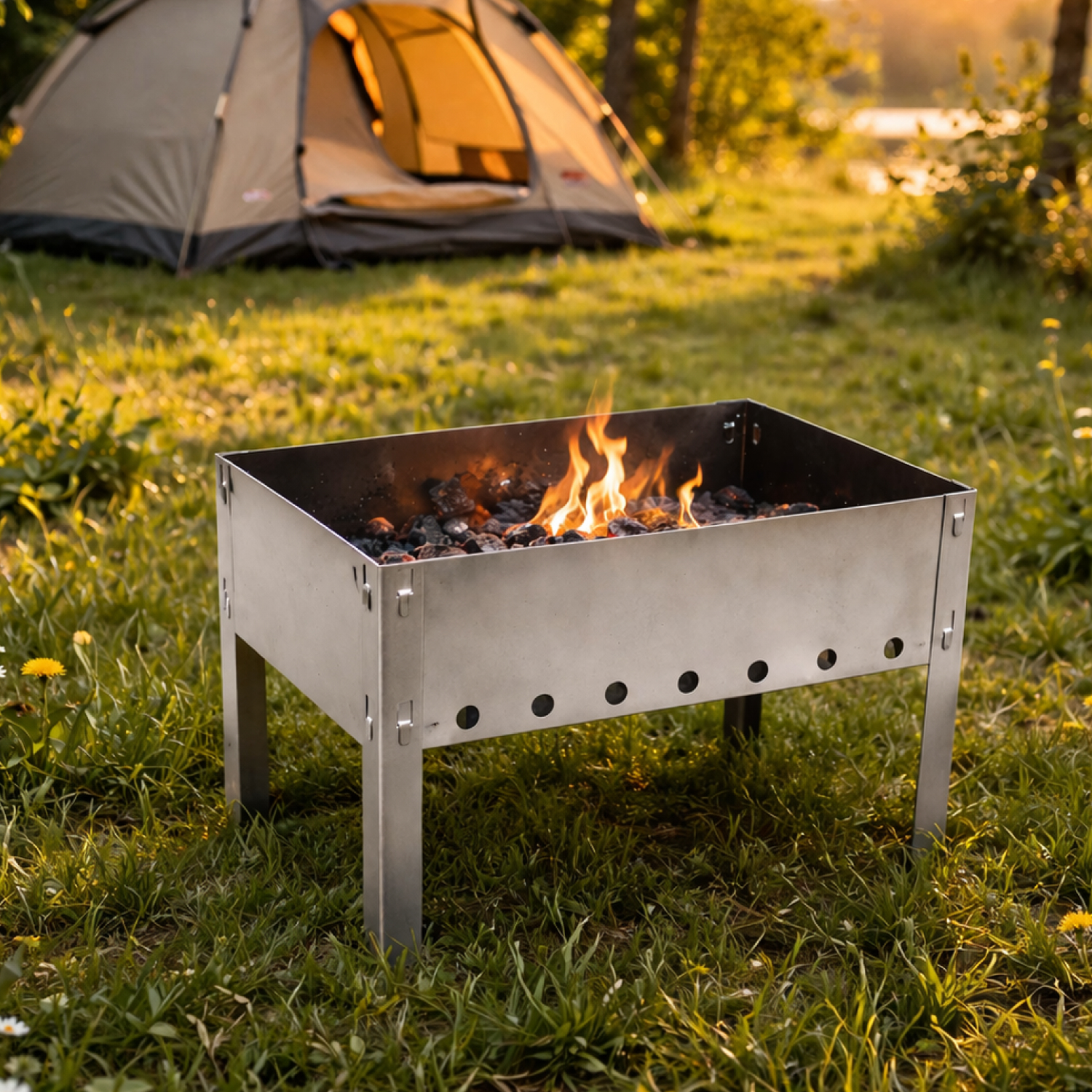 Мангал сборно-разборный ё 350*240*240мм 0.35мм - фото 1