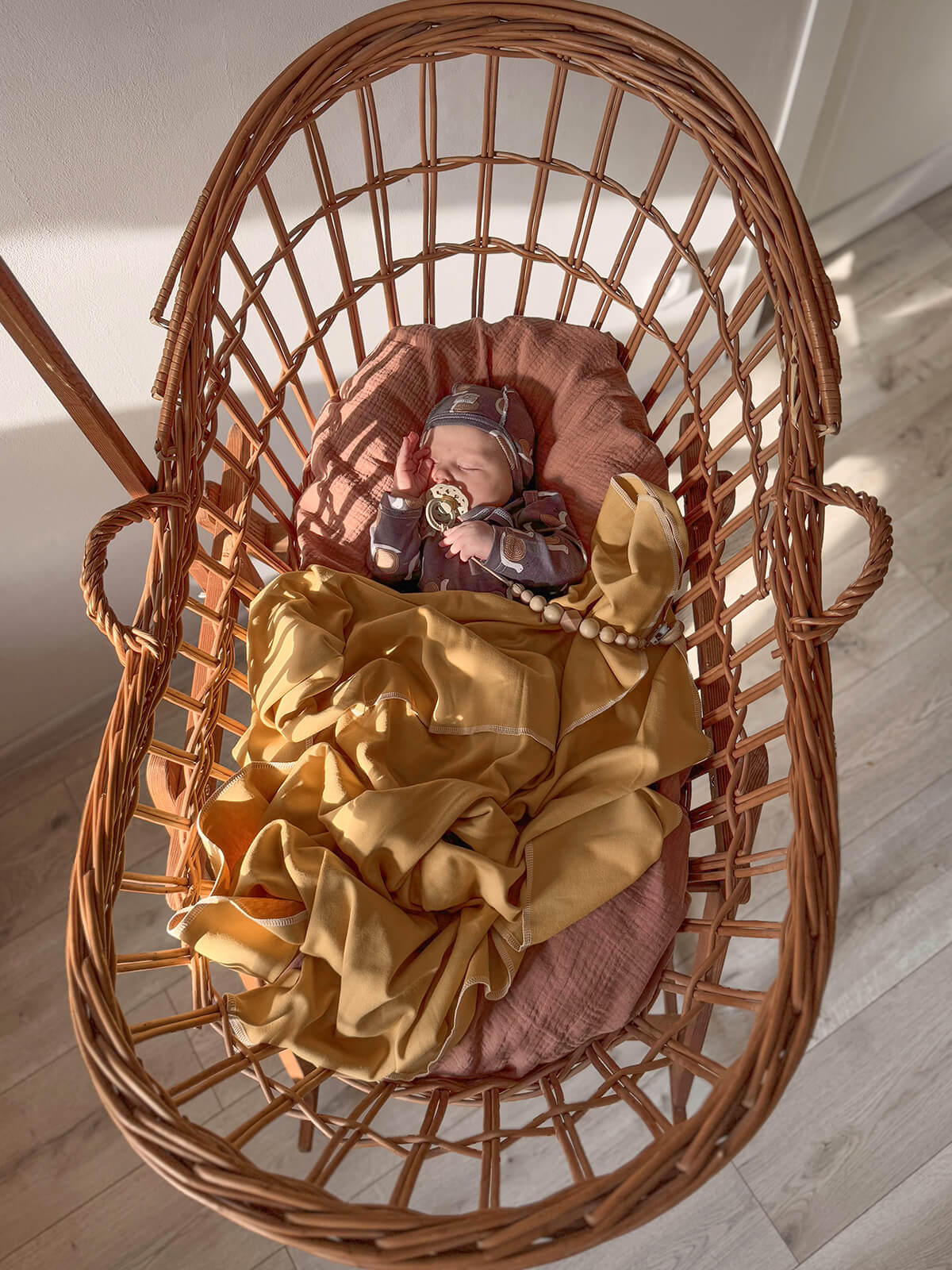 Пелёнка Mjolk Mustard трикотаж 80х80 см - фото 2