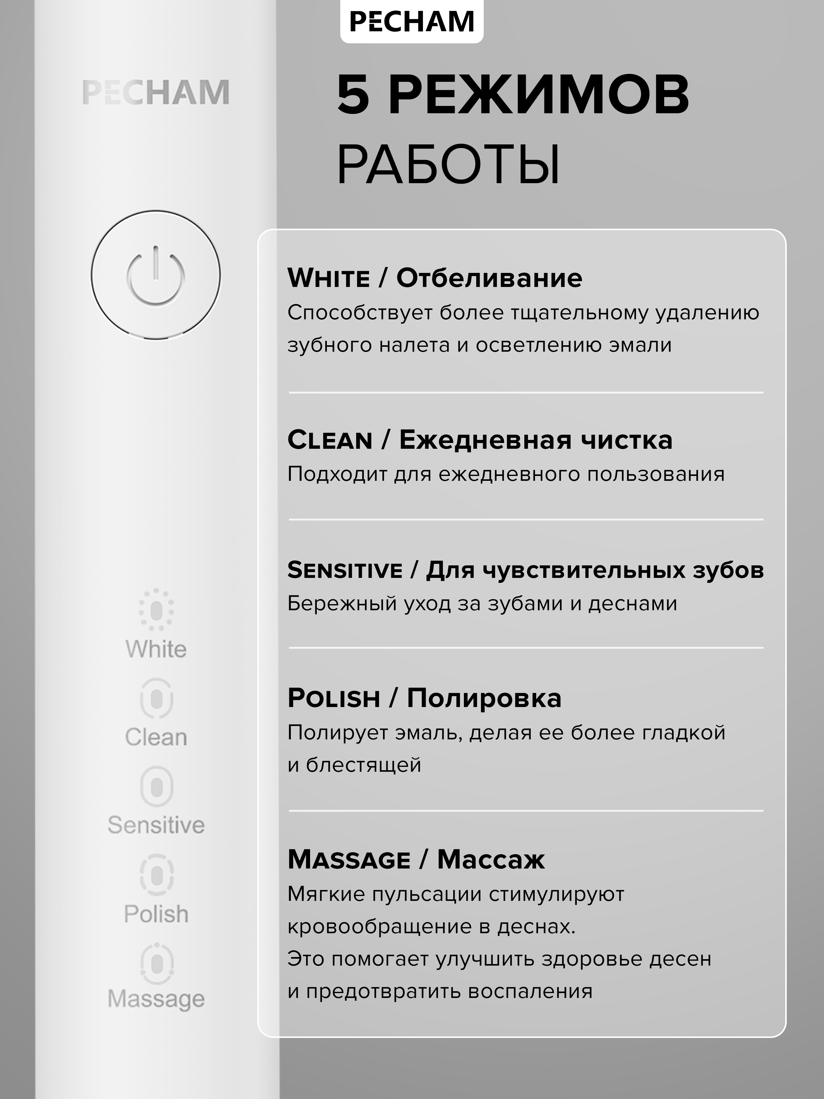 Зубная щетка электрическая PECHAM Perfect Smile - фото 3