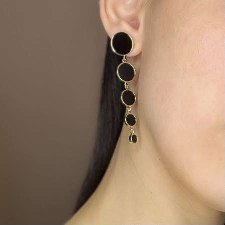 Серьги Homely Пять капель Gold/Black