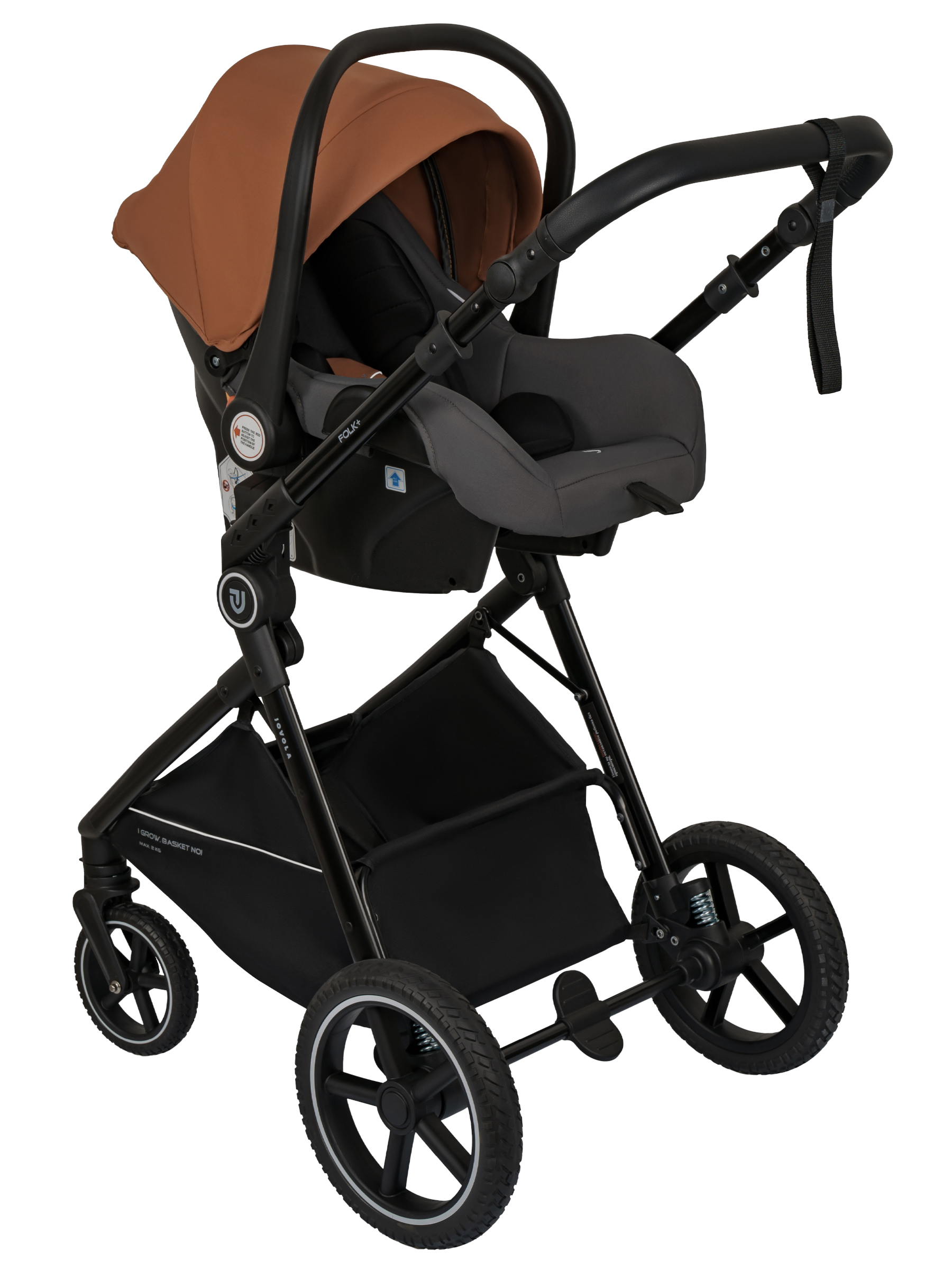 Коляска трансформер JOVOLA Folk+ 3в1 оранжевый - фото 13