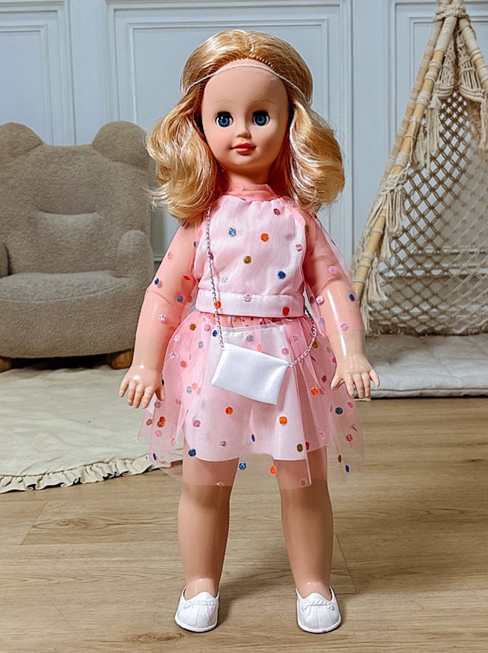 Кукла большая (ростовая) СТРАНА КУКОЛ говорящая, шагающая за руку высота 60 см 20-11.3 - фото 13