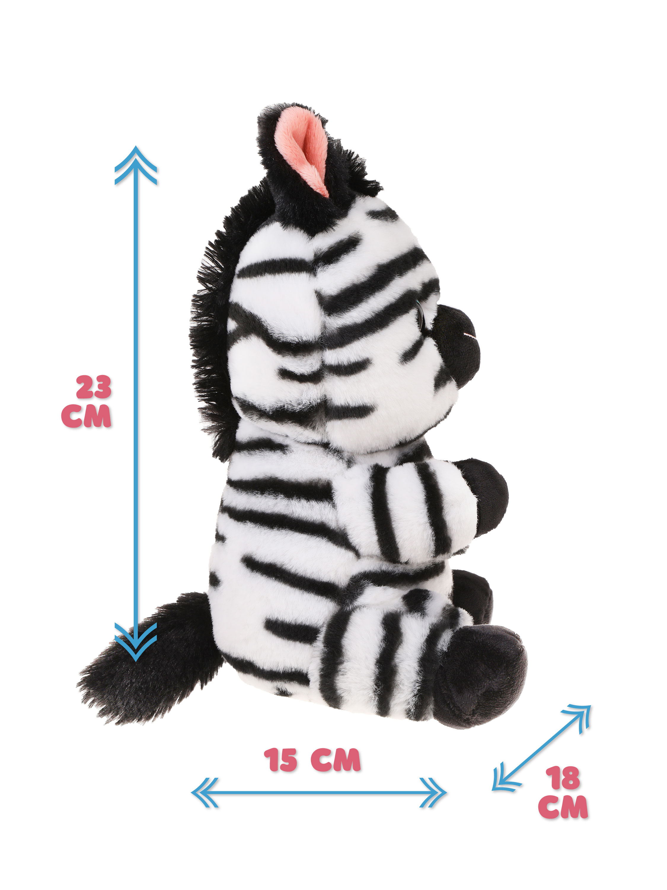 Мягкая игрушка Fluffy Family лошадка Зебренок Глазастик - фото 4