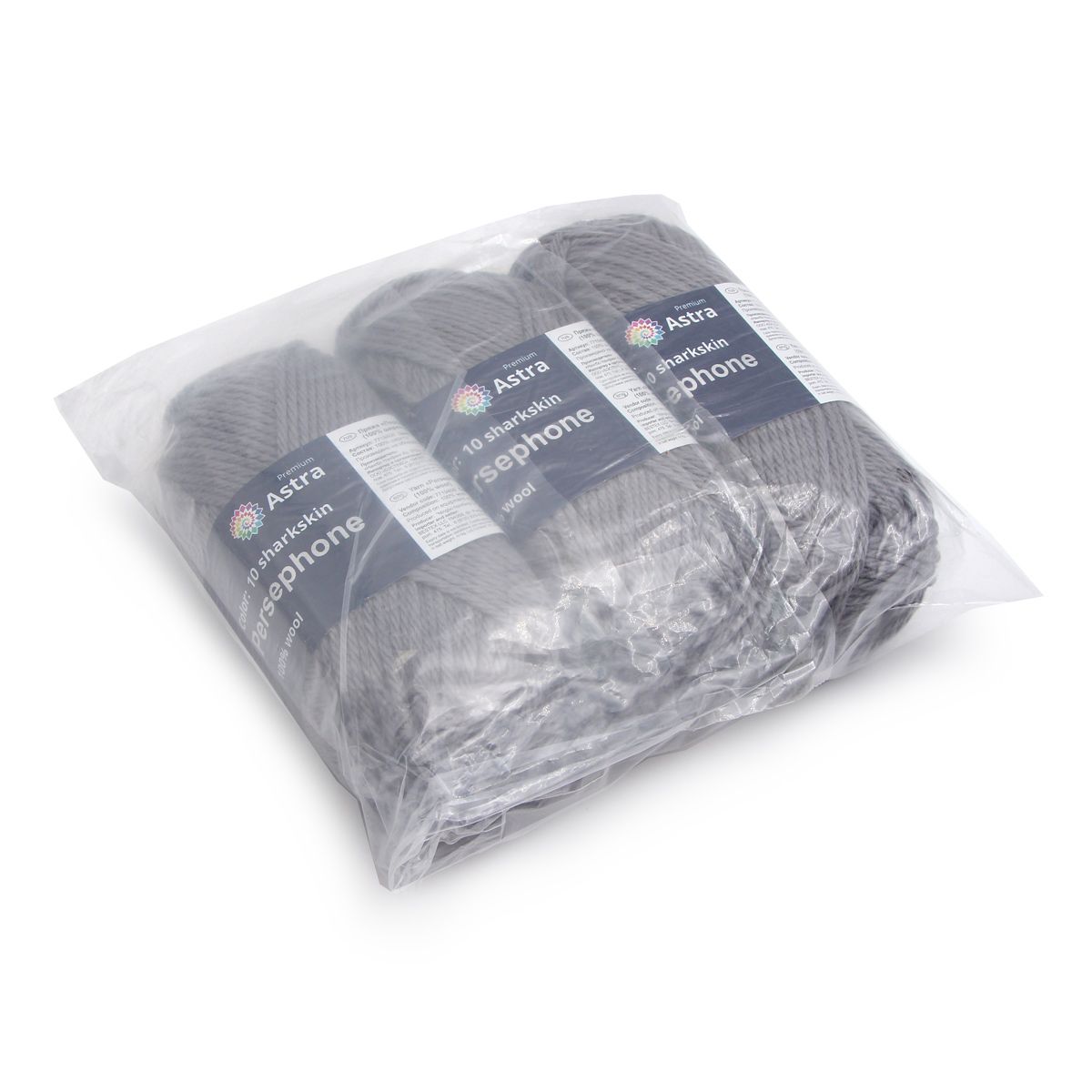 Пряжа Astra Premium Персефона шерстяная 100 г 100 м 10 серый 3 мотка - фото 18