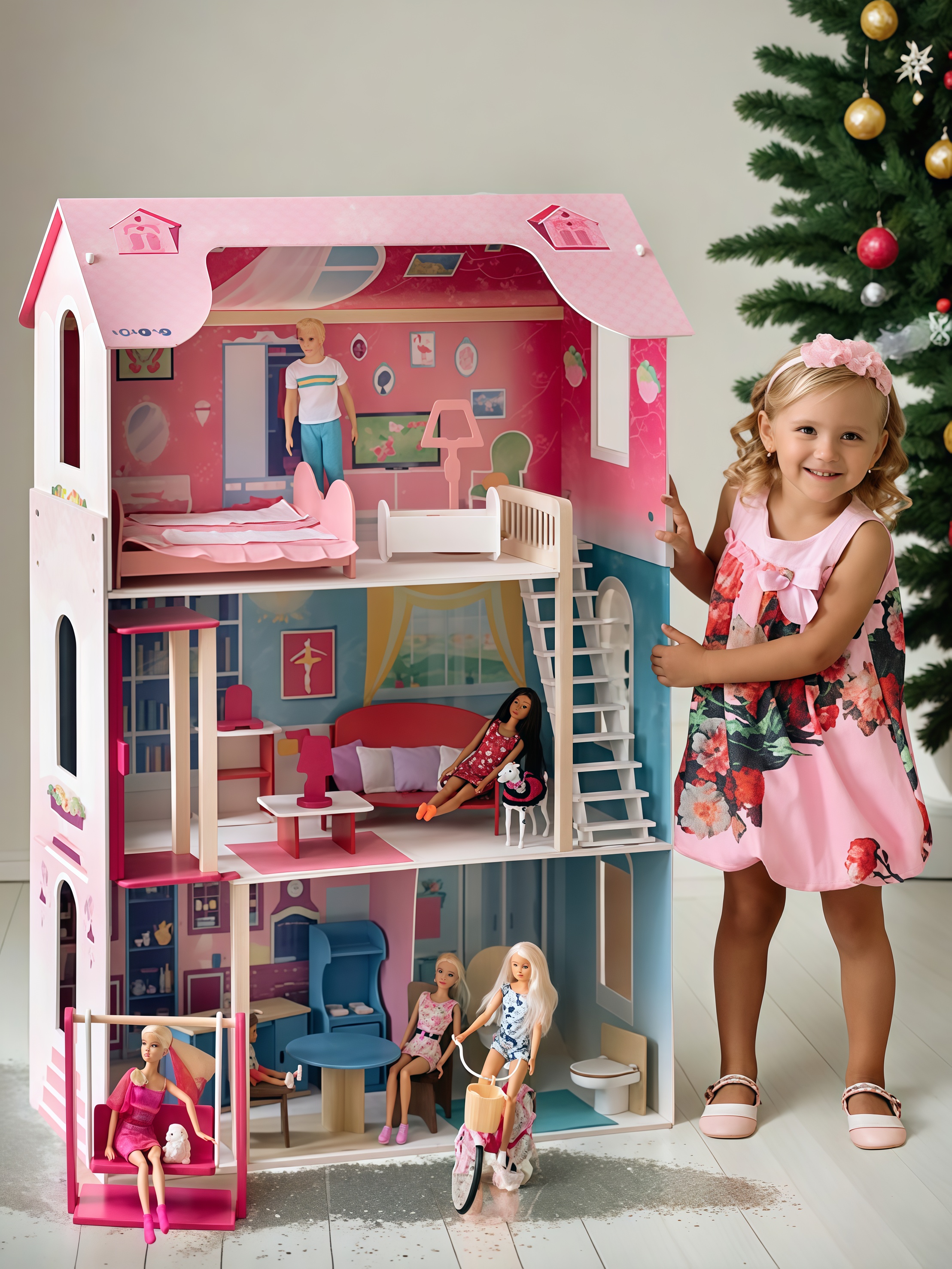Домик для кукол PAREMO 121 см с мебелью PD315-01 - фото 6