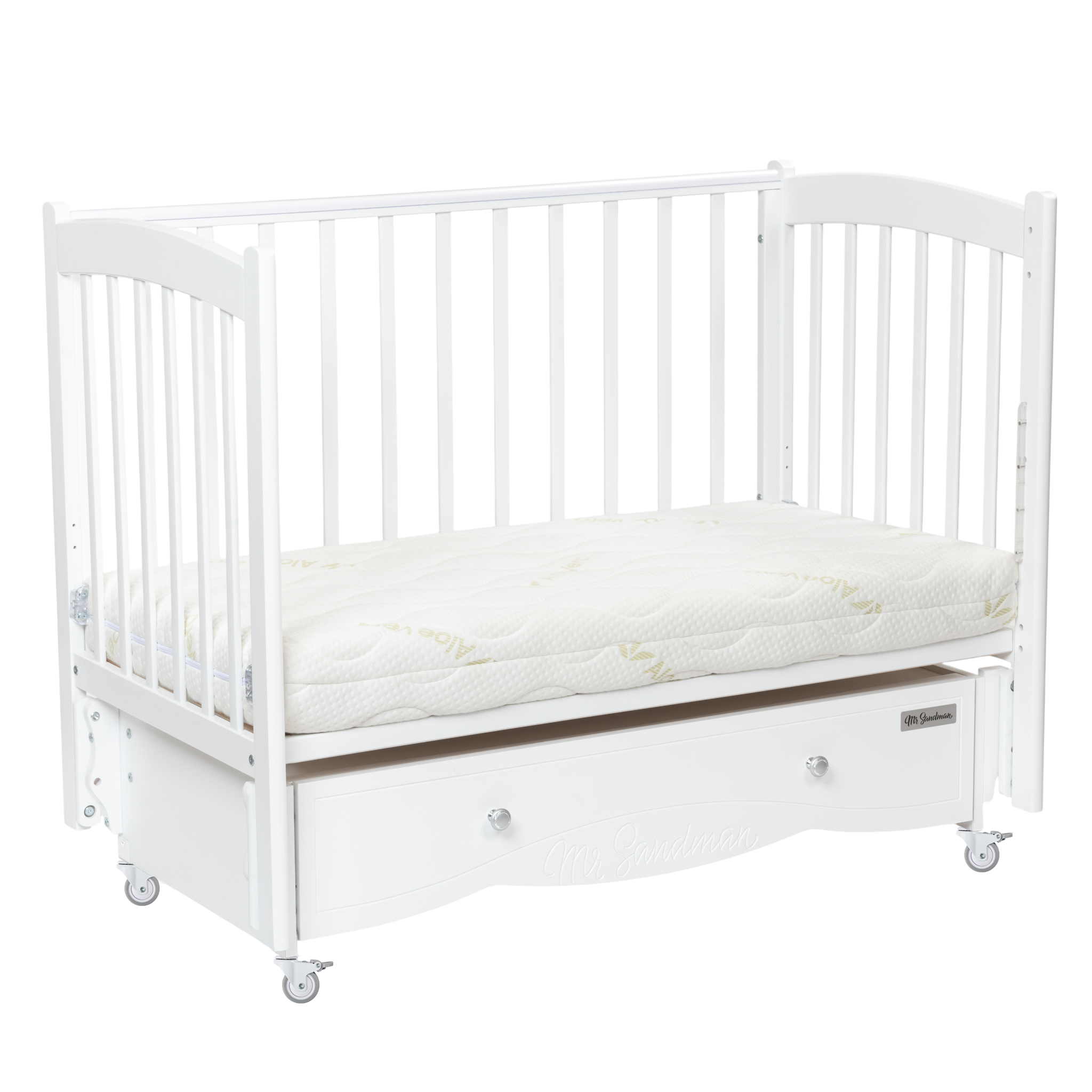 Детская кроватка Mr Sandman, универсальный маятник (белый) - фото 5