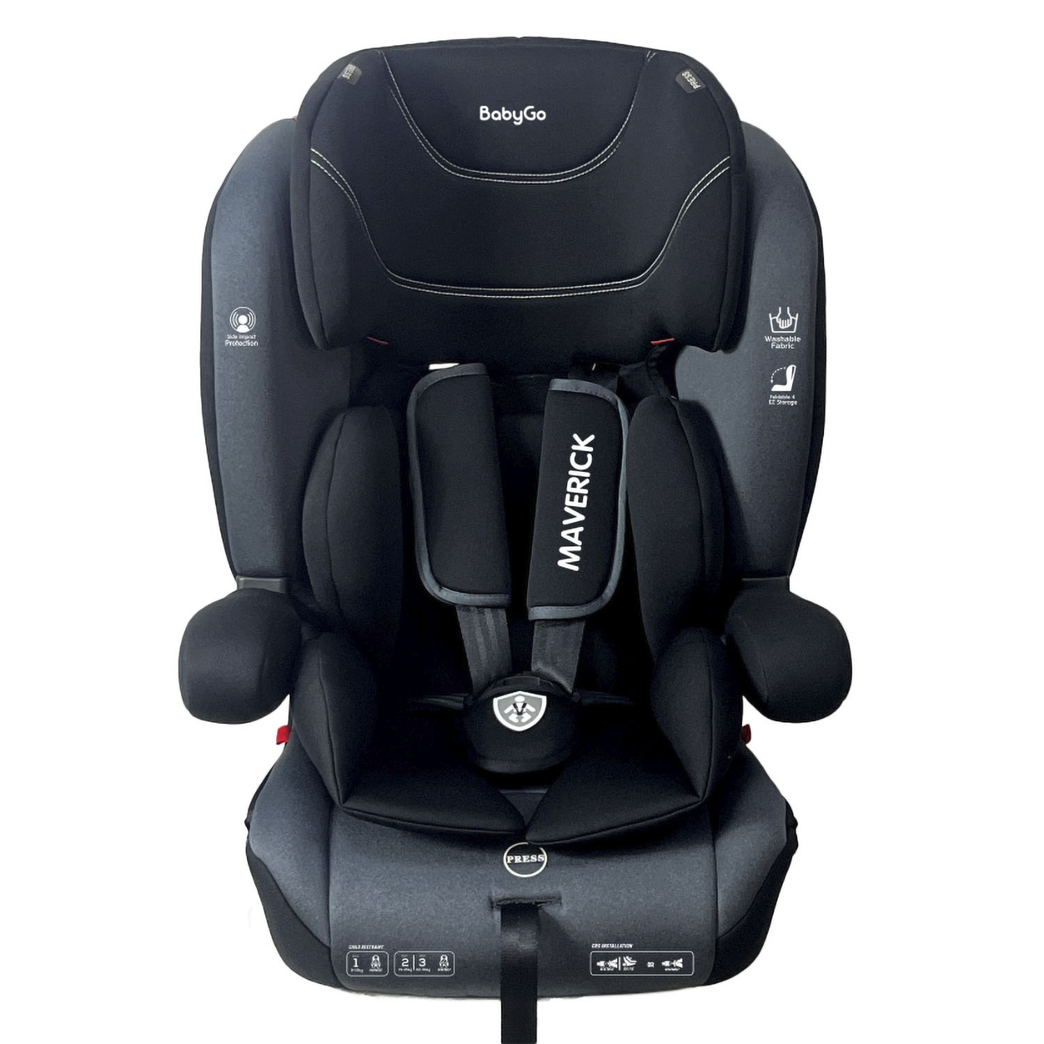 Автокресло BabyGo Maverick New Isofix 1/2/3 (9-36 кг) черный - фото 20