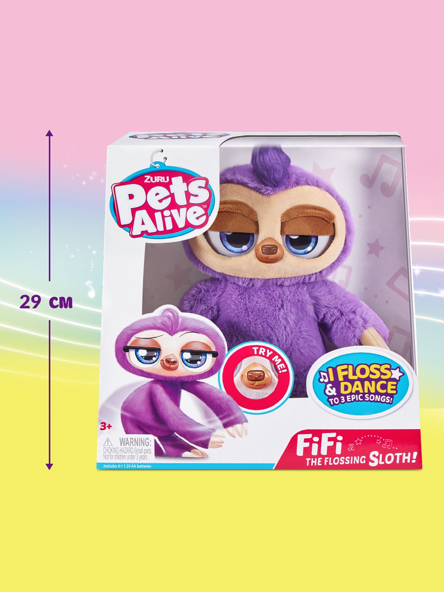 Мягкая игрушка Zuru Pets Alive ленивец - фото 3