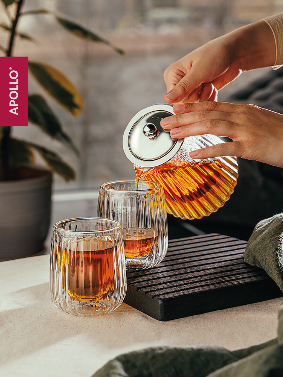 Чайник заварочный APOLLO 950 мл, два бокала 280 мл - фото 8