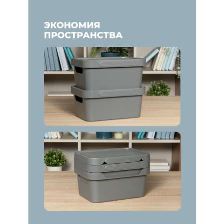 Набор ящиков с крышкой Econova Универсальные, 27х19х12 см, 4,6л
