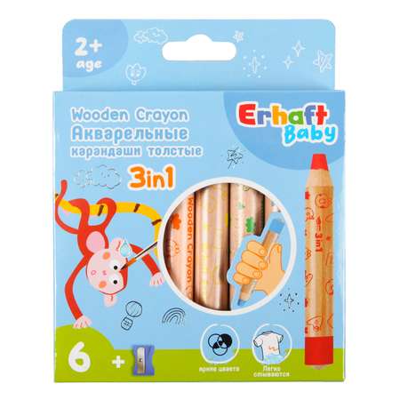 Карандаши акварельные Erhaft 6 шт.