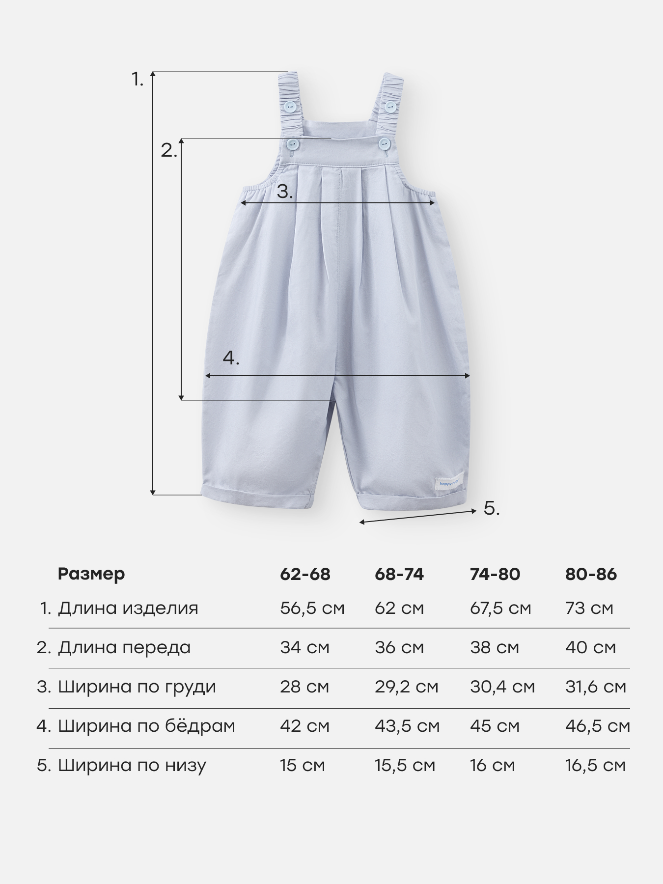 Полукомбинезон Happy Baby 88697-0_blue - фото 5