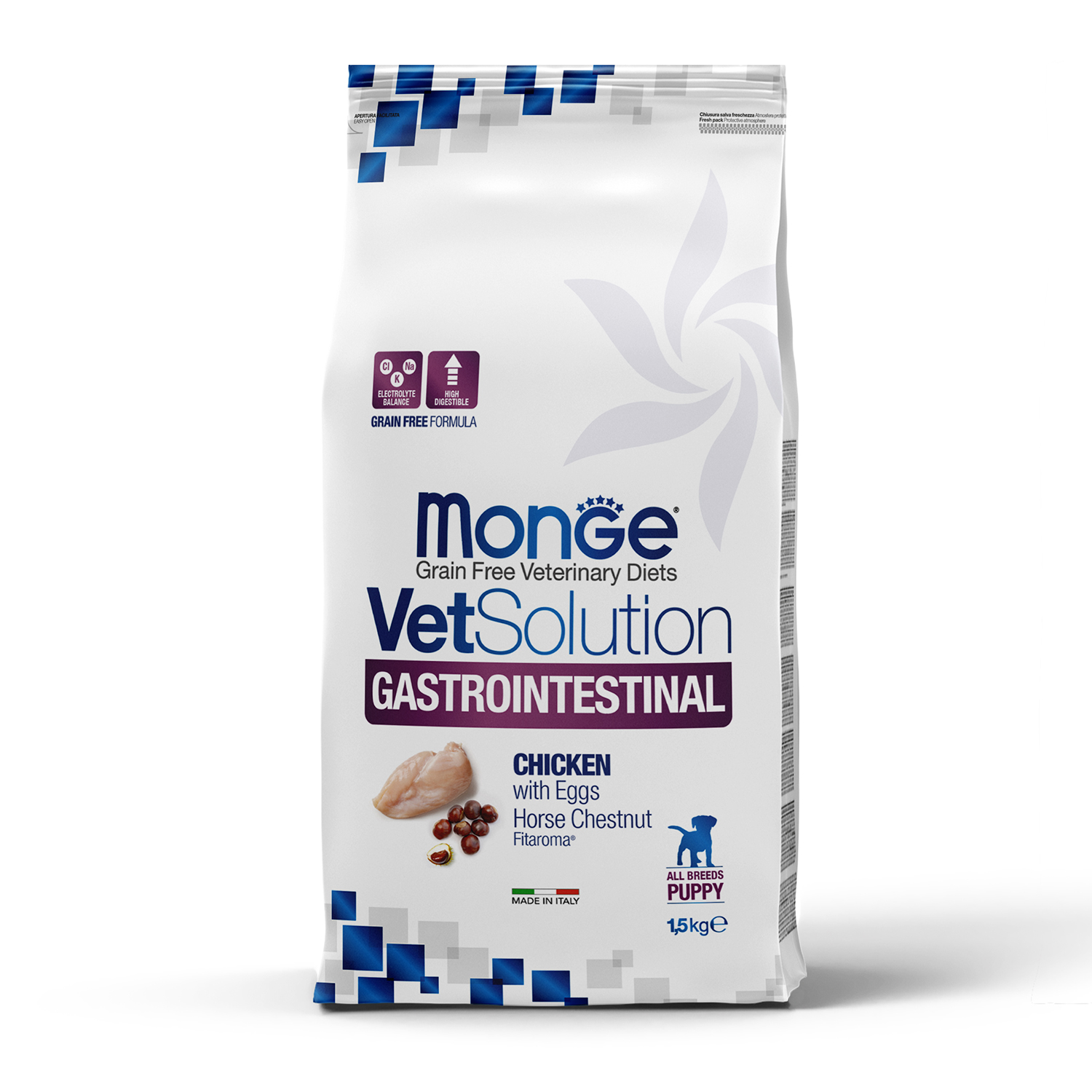 Корм для щенков диетический MONGE VetSolution Dog Gastrointestinal Гастроинтестинал при заболеваниях ЖКТ 1.5кг - фото 5