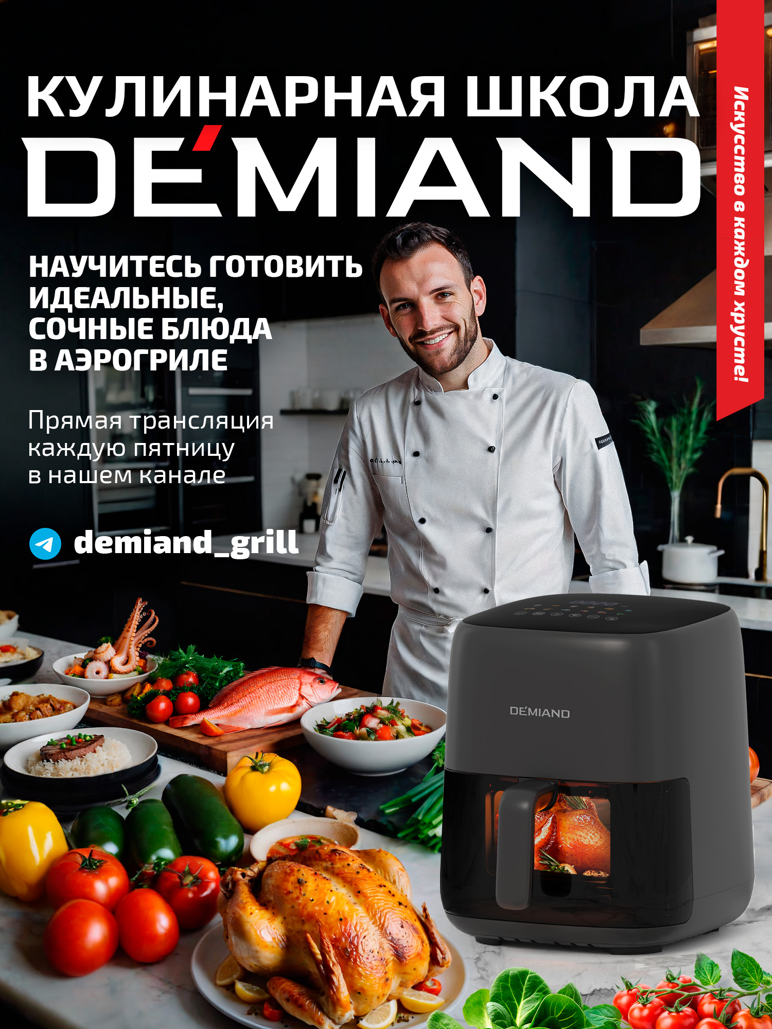 Аэрогриль DEMIAND tarvin с wi-fi керамическое покрытие чаши - фото 7