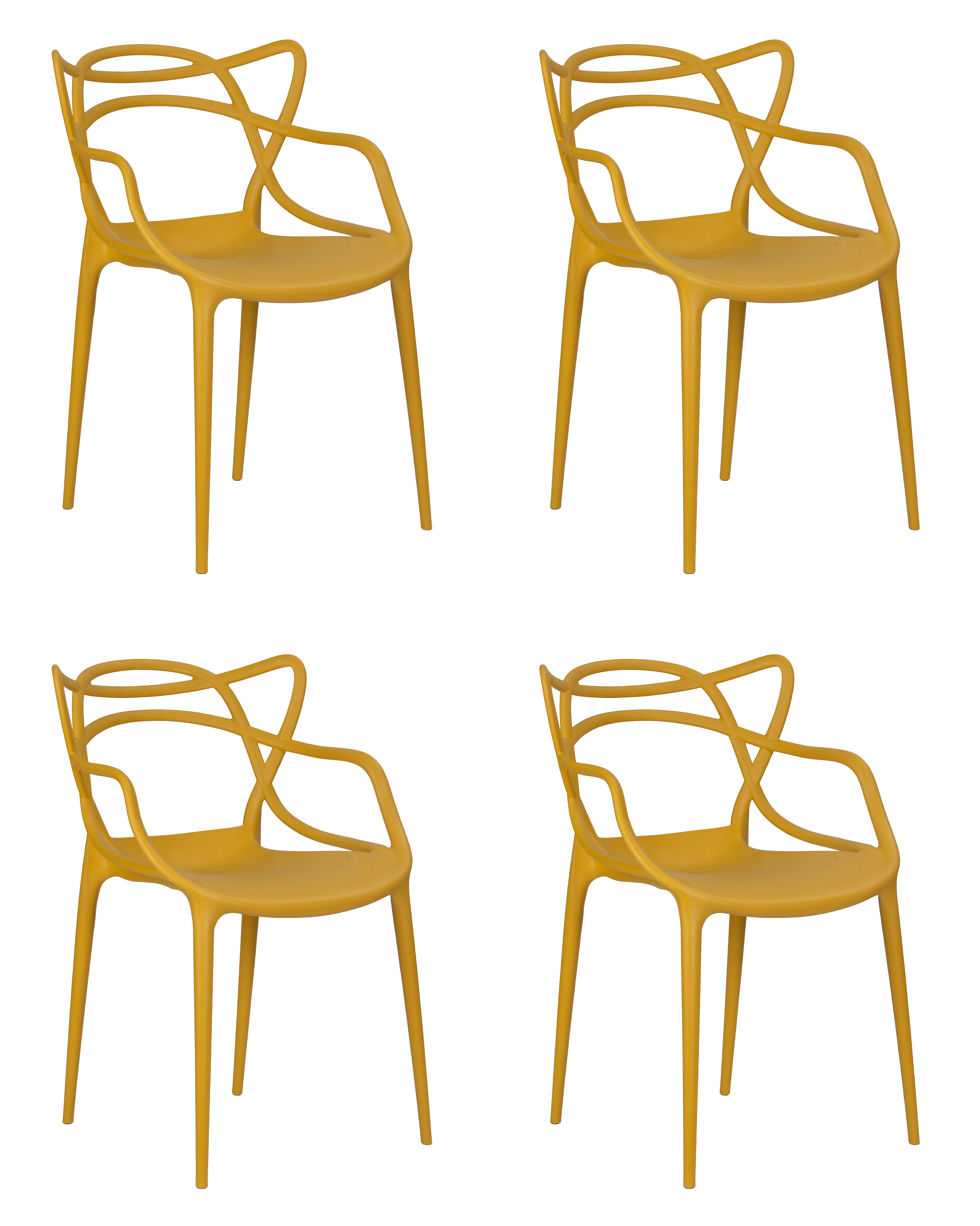 Изображение товара Набор из 4 обеденных стульев DOBRIN MASTERS горчичный цвет стильный дизайн